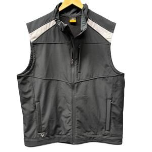 Hawx Work Vest Mens XL Black Full Zip Moto Softshell Reflective Jacket Pockets